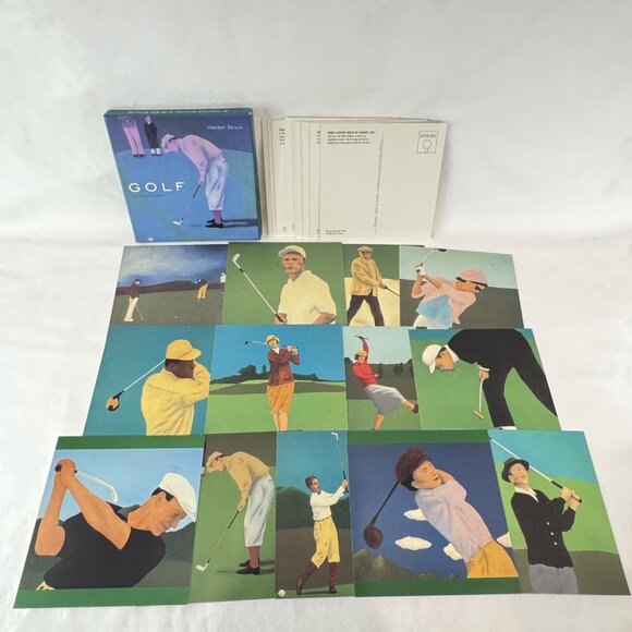 Vincent Scilla 2001 Golf Themed Prints 6 x 6 Postcards Set Of 30 Easy To Frame - Picture 2 of 10